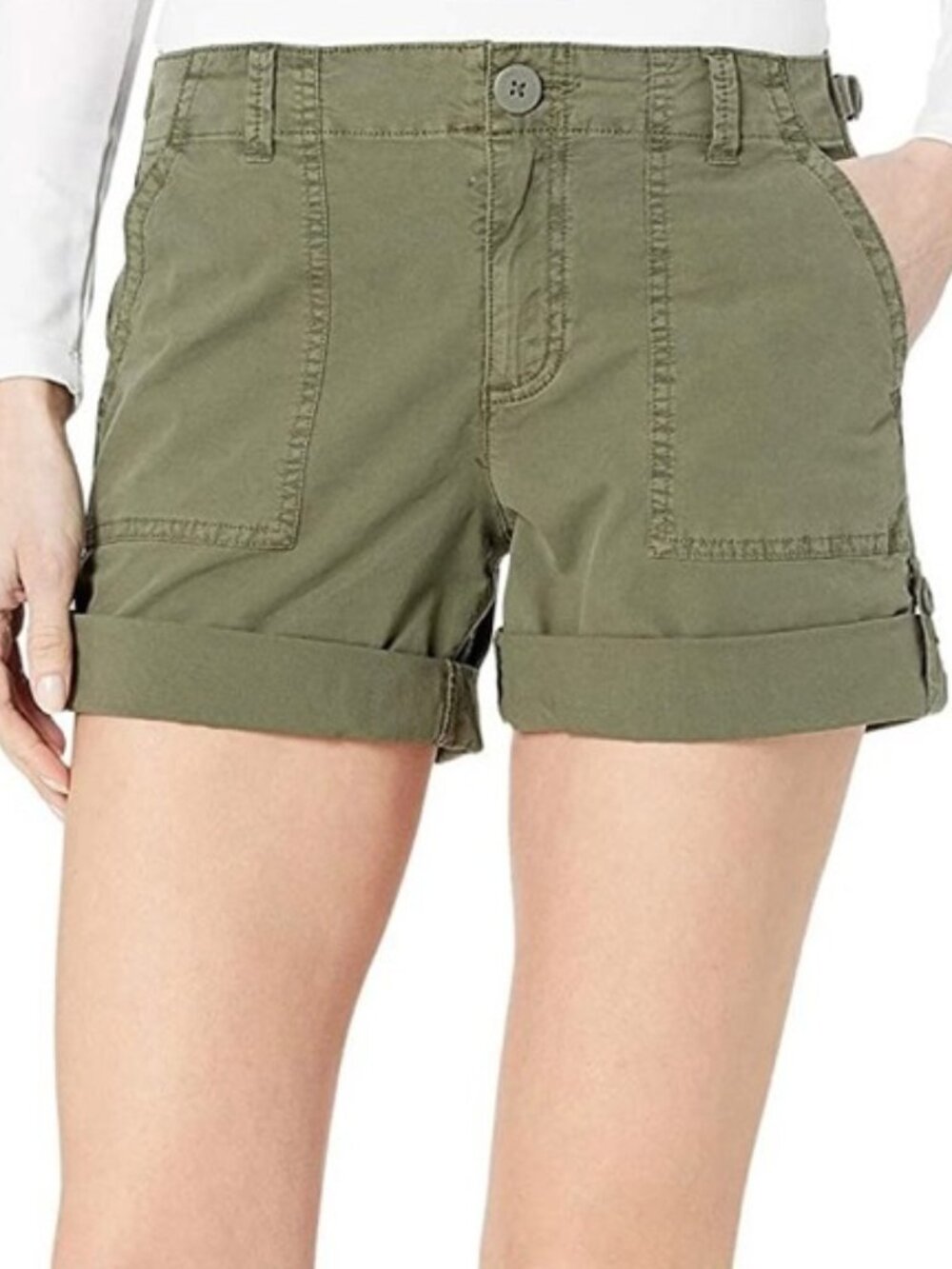 Sanctuary Standard Surplus Utility Cuffed Shorts Army Green Size 29